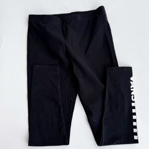 Vans Black Leggings with White Logo